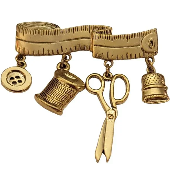 1928 Jewelry 928 Brand Measure Tape Thread Scissors Sewing Bar